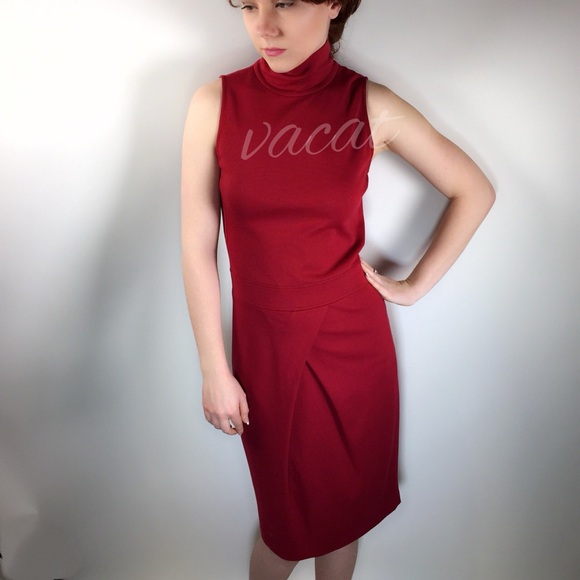 Armani Collezioni red sleeveless midi sheath dress - Picture 2 of 6